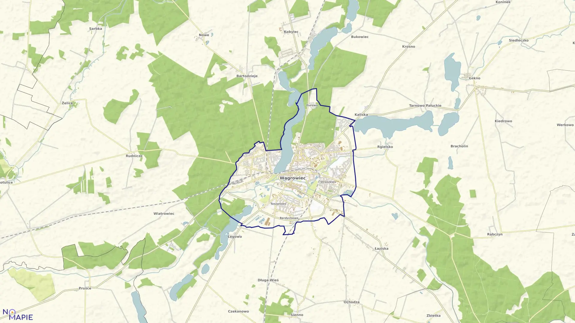 Mapa obrębu WĄGROWIEC w mieście Wągrowiec